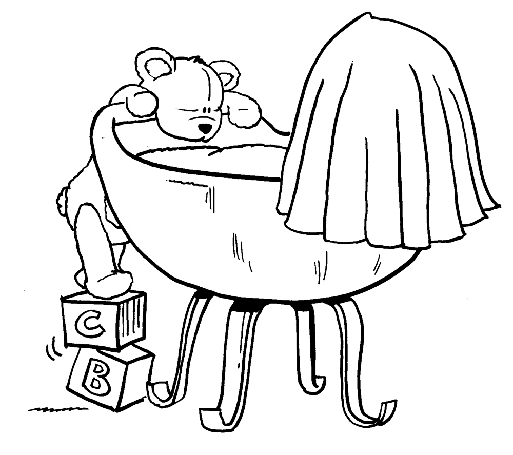 Illustratie - Beer bij wieg