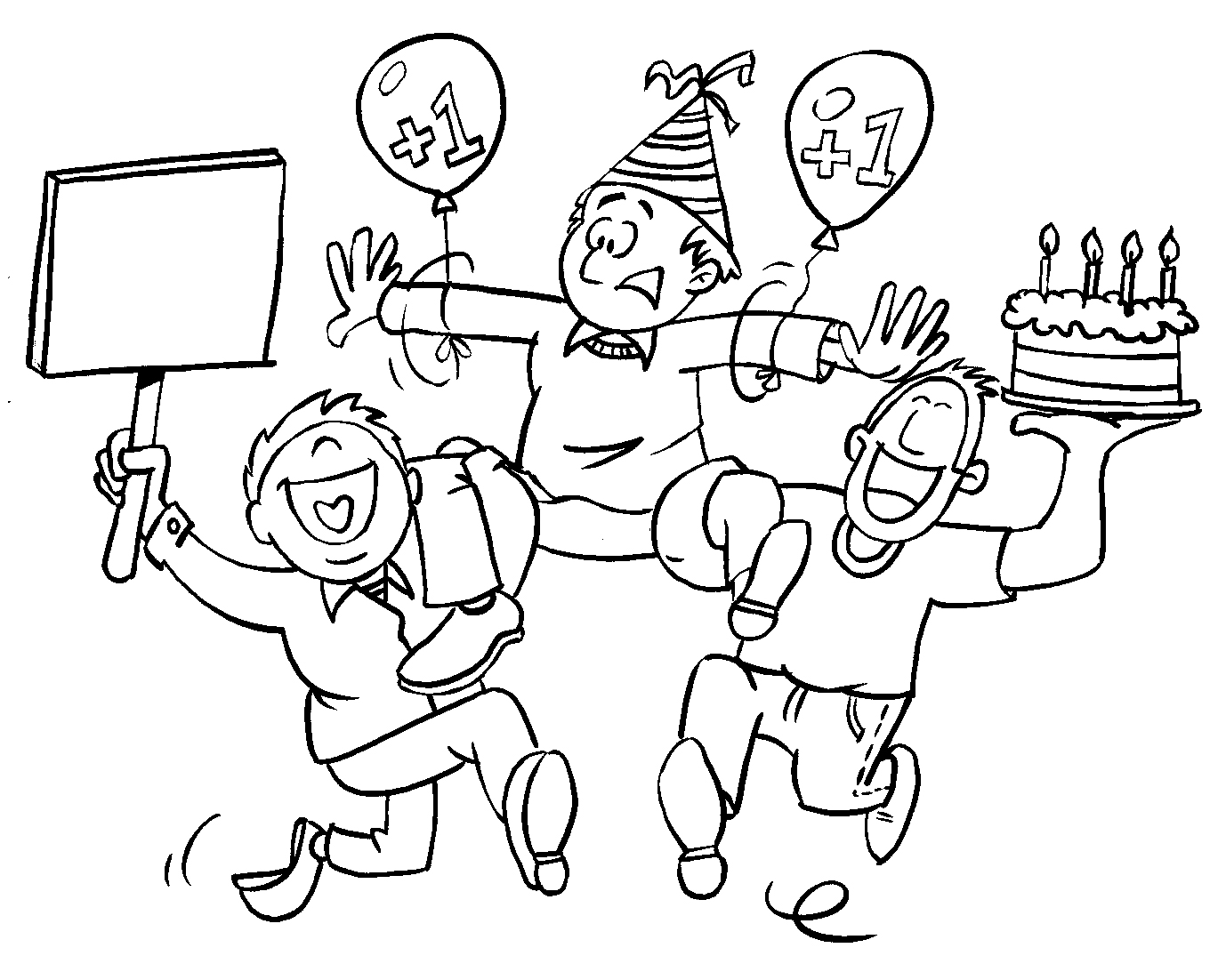 Illustratie - Verjaardag man